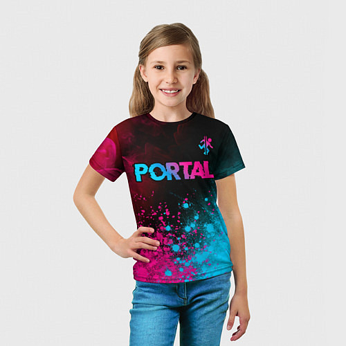 Детская футболка Portal Neon Gradient / 3D-принт – фото 5