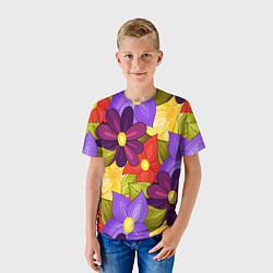 Футболка детская MULTICOLORED PANSIES, цвет: 3D-принт — фото 2
