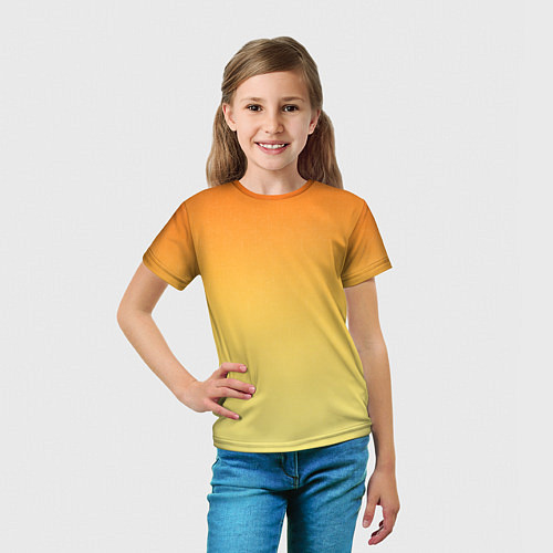 Детская футболка Оранжевый, желтый градиент / 3D-принт – фото 5