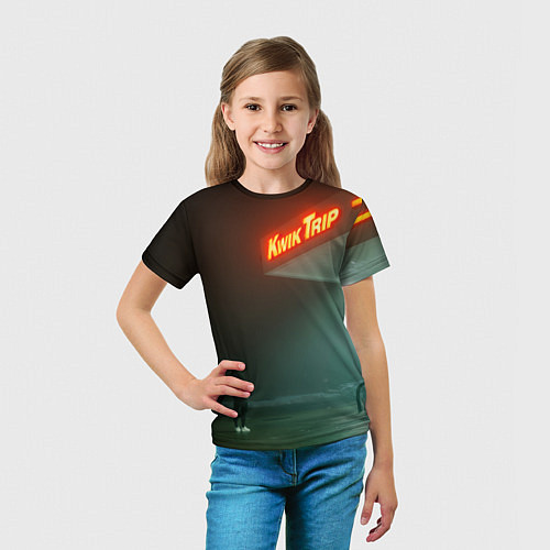 Детская футболка Неоновая заправка - Оранжевый / 3D-принт – фото 5