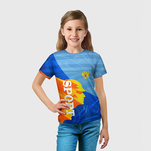 Детская футболка РОССИЯ - СПОРТ - ГЕРБ / 3D-принт – фото 5