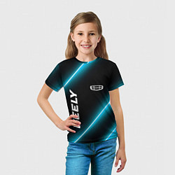 Футболка детская Geely Неоновые Лампы, цвет: 3D-принт — фото 2