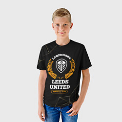 Футболка детская Лого Leeds United и надпись Legendary Football Clu, цвет: 3D-принт — фото 2