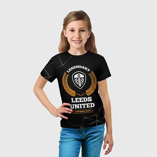 Детская футболка Лого Leeds United и надпись Legendary Football Clu / 3D-принт – фото 5