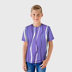 Футболка детская Very peri волны, цвет: 3D-принт — фото 2