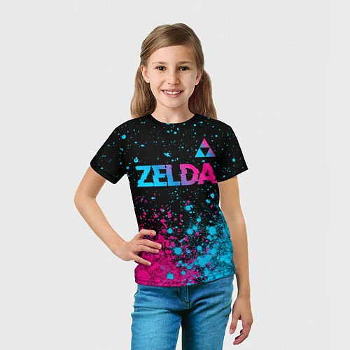 Детская футболка Zelda Neon Triforce / 3D-принт – фото 5