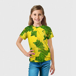 Футболка детская Осенние кленовые листья, цвет: 3D-принт — фото 2