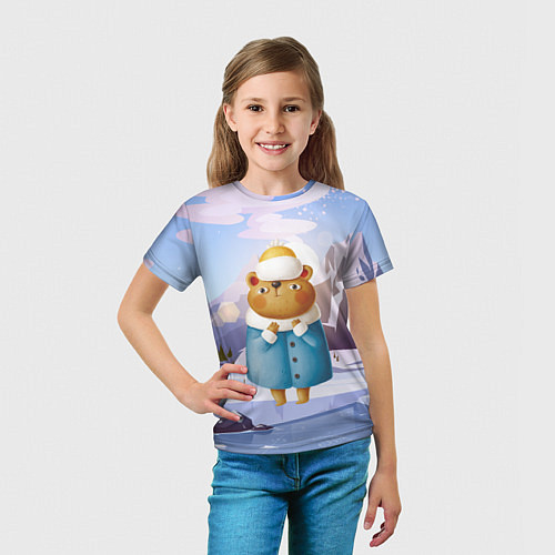 Детская футболка Медведица в шубке / 3D-принт – фото 5