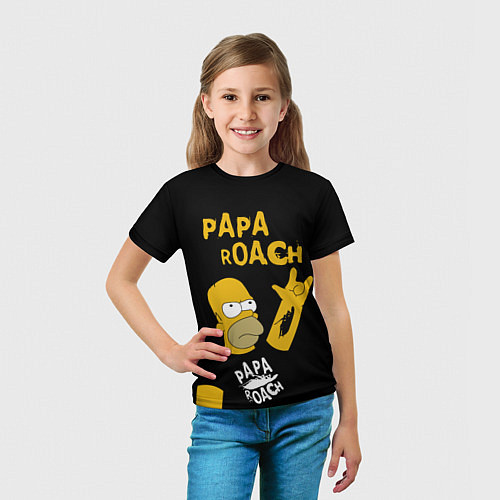 Детская футболка Papa Roach, Гомер Симпсон / 3D-принт – фото 5
