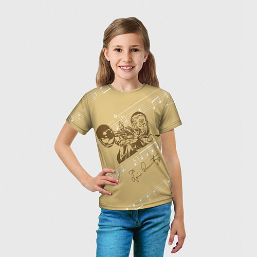 Детская футболка Великий джазмен - Луис Армстронг / 3D-принт – фото 5