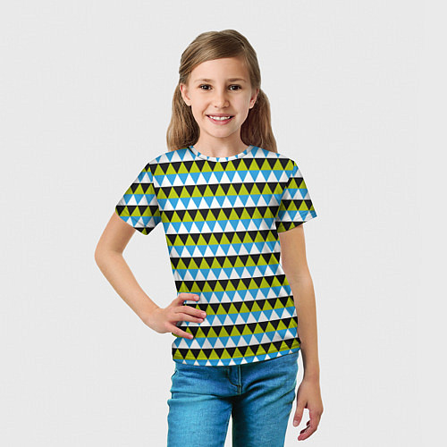 Детская футболка Геометрические треугольники / 3D-принт – фото 5