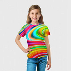 Футболка детская Rainbow colors, цвет: 3D-принт — фото 2