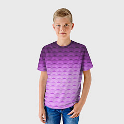 Футболка детская Фиолетово-розовый геометрический узор Градиент, цвет: 3D-принт — фото 2