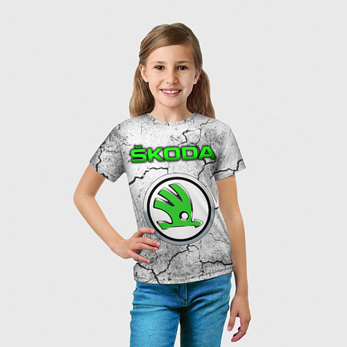 Детская футболка ШКОДА - Трещины / 3D-принт – фото 5