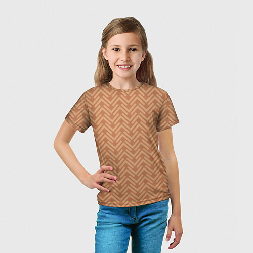 Детская футболка Плитки кофейного цвета / 3D-принт – фото 5