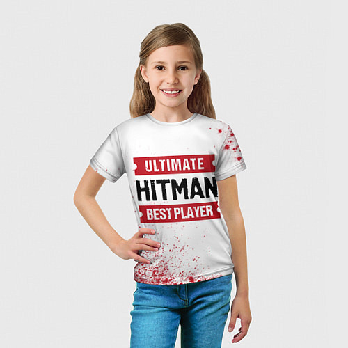 Детская футболка Hitman: красные таблички Best Player и Ultimate / 3D-принт – фото 5