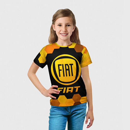 Детская футболка Fiat - Gold Gradient / 3D-принт – фото 5