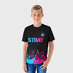 Футболка детская Stray - neon gradient logo, цвет: 3D-принт — фото 2