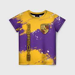 Футболка детская PORSCHE- LAKERS COLORS, цвет: 3D-принт