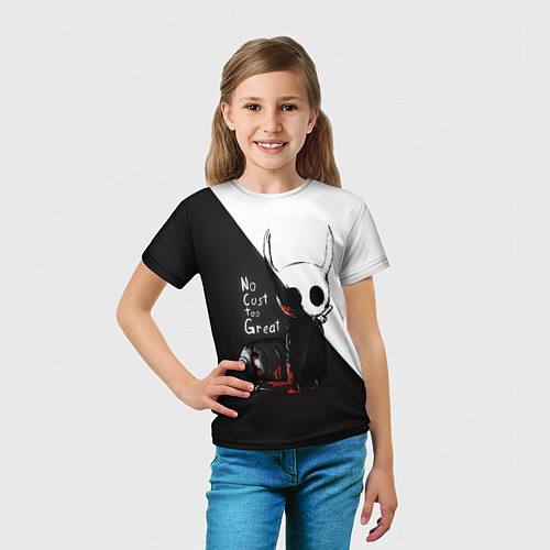 Детская футболка Hollow Knight черно-белое / 3D-принт – фото 5