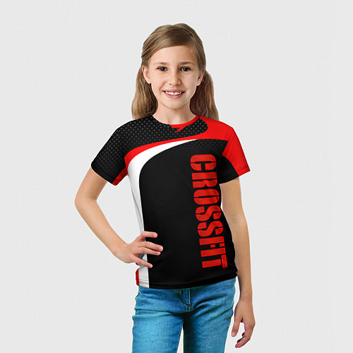 Детская футболка CrossFit - Красный спортивный / 3D-принт – фото 5