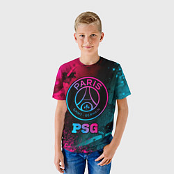 Футболка детская PSG - neon gradient, цвет: 3D-принт — фото 2