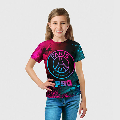 Детская футболка PSG - neon gradient / 3D-принт – фото 5