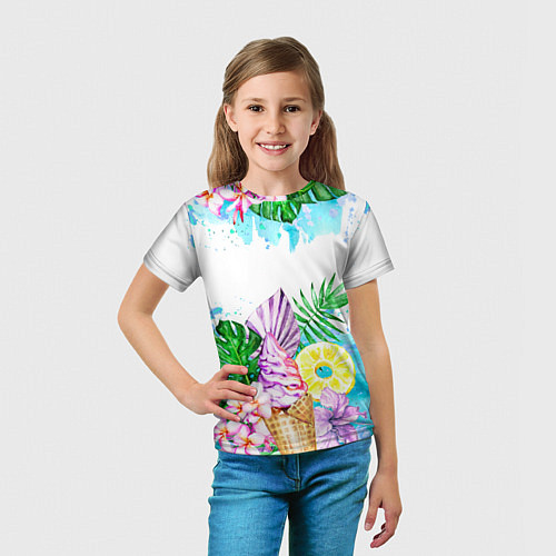 Детская футболка Тропический рай и мороженое / 3D-принт – фото 5