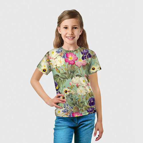 Детская футболка Красочные Цветы Лета / 3D-принт – фото 5