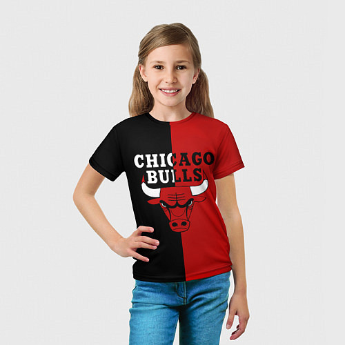 Детская футболка Чикаго Буллз black & red / 3D-принт – фото 5