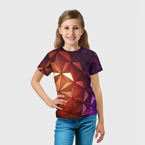 Детская футболка Абстрактная металлическая поверхность планеты / 3D-принт – фото 5