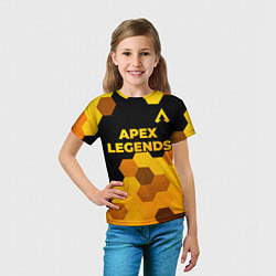 Футболка детская Apex Legends - gold gradient: символ сверху, цвет: 3D-принт — фото 2