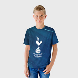 Футболка детская Tottenham hotspur Соты абстракция, цвет: 3D-принт — фото 2