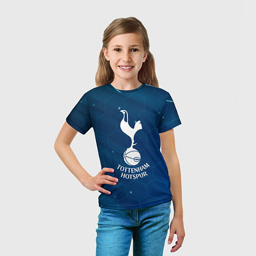 Детская футболка Tottenham hotspur Соты абстракция / 3D-принт – фото 5