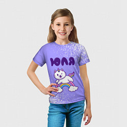 Футболка детская Юля кошка единорожка, цвет: 3D-принт — фото 2
