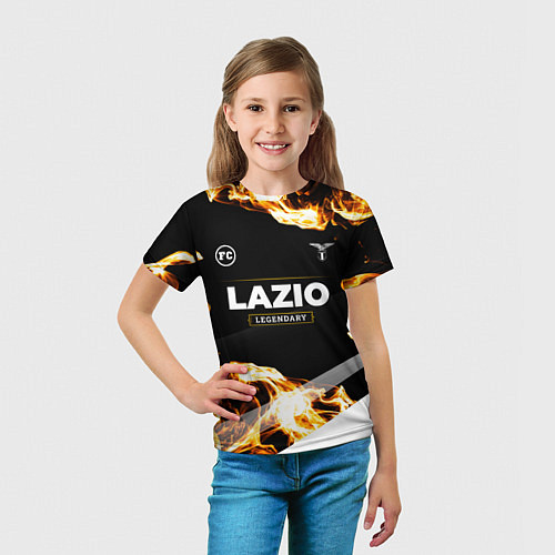 Детская футболка Lazio legendary sport fire / 3D-принт – фото 5