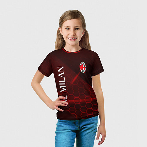Детская футболка Ac milan Соты / 3D-принт – фото 5