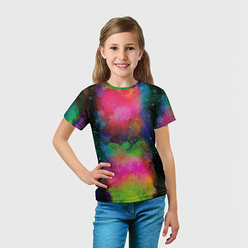 Детская футболка Разноцветные брызги кляксы / 3D-принт – фото 5