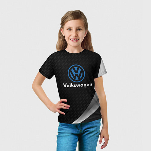 Детская футболка Volkswagen абстракция / 3D-принт – фото 5