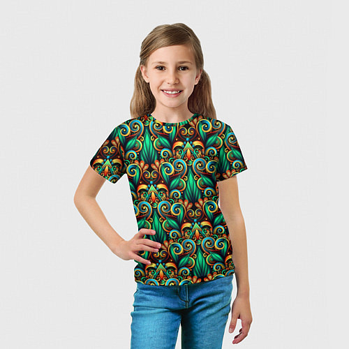 Детская футболка Объемные яркие узоры / 3D-принт – фото 5