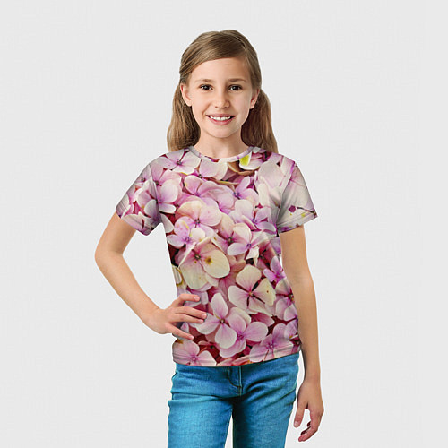 Детская футболка Розовые цветы яркой поляной / 3D-принт – фото 5