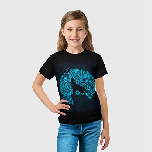 Детская футболка Силуэт волка / 3D-принт – фото 5