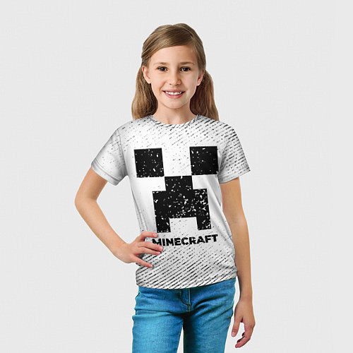 Детская футболка Minecraft с потертостями на светлом фоне / 3D-принт – фото 5