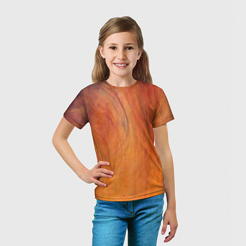 Детская футболка Огненно-оранжевая поверхность / 3D-принт – фото 5
