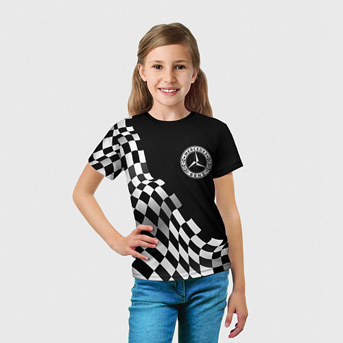 Детская футболка Mercedes racing flag / 3D-принт – фото 5