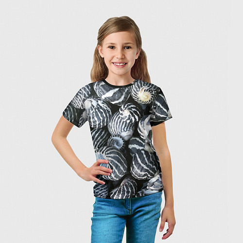 Детская футболка Паттерн из океанских ракушек / 3D-принт – фото 5