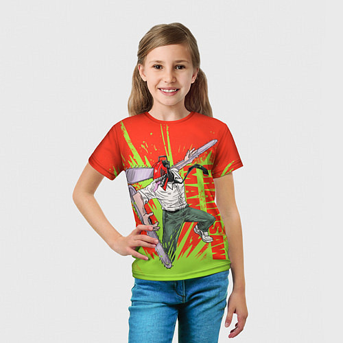 Детская футболка Человек-бензопила : Дэндзи резня / 3D-принт – фото 5