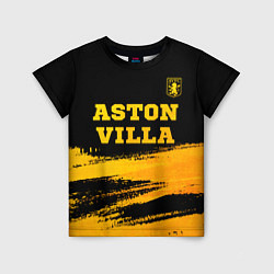 Футболка детская Aston Villa - gold gradient: символ сверху, цвет: 3D-принт