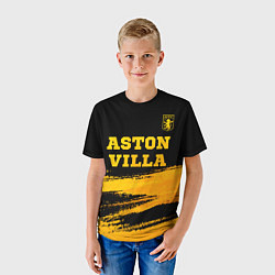 Футболка детская Aston Villa - gold gradient: символ сверху, цвет: 3D-принт — фото 2