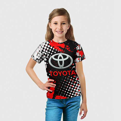 Детская футболка Тойота - следы-шины / 3D-принт – фото 5